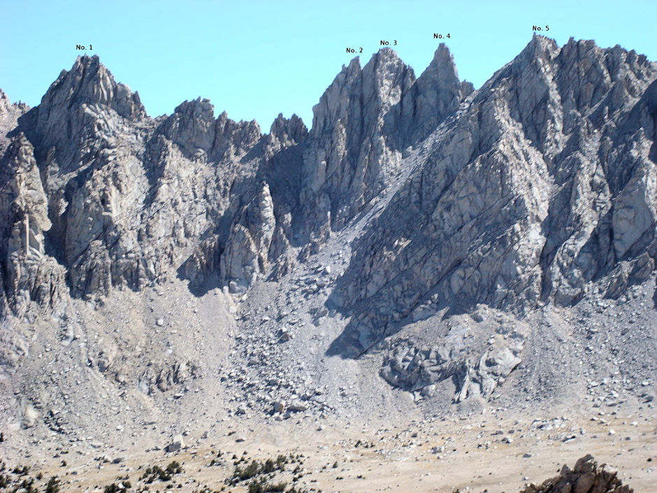 Center Basin Crags southwest side from Center Basin